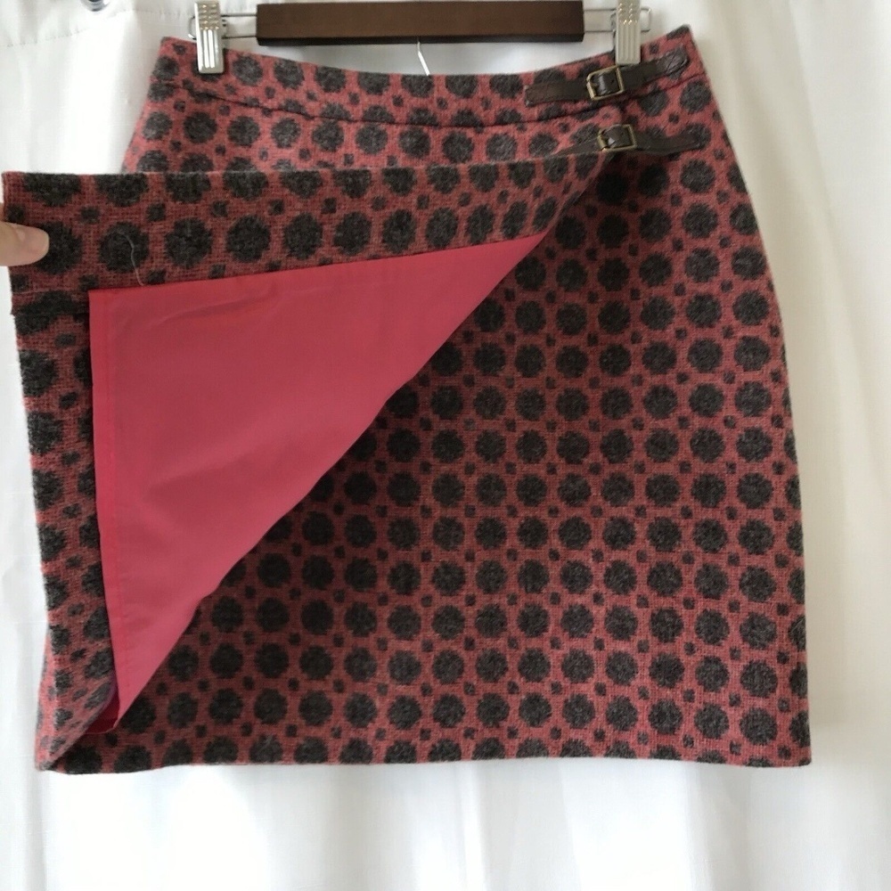 Boden Tweed Kilt British Tweed by Moon Skirt US Size 8 Red Polkadot - Picture 4 of 16